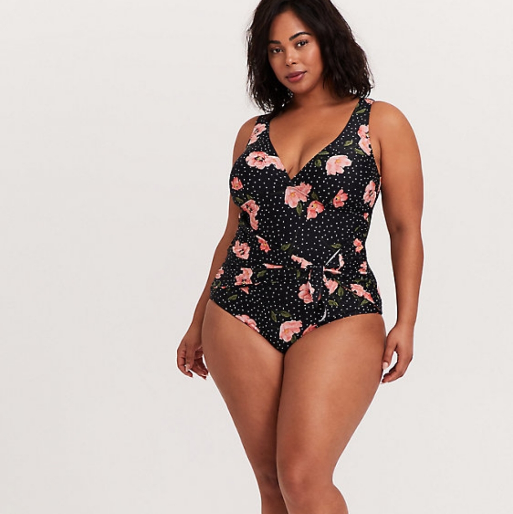 NEW Floral Polka Dot Swim Bathing suit TORRID SZ3X